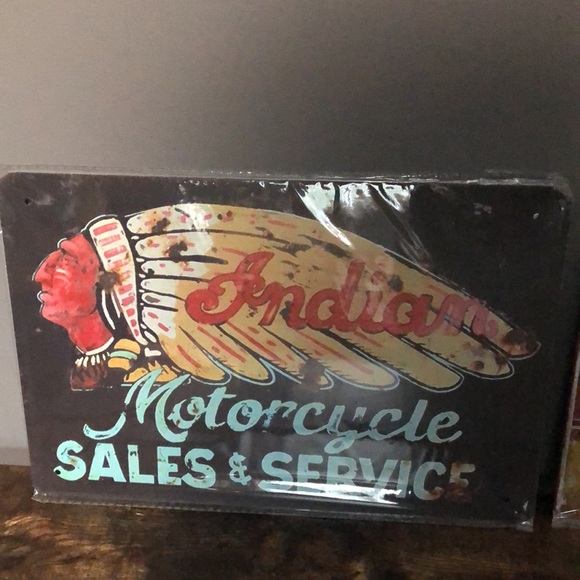 COPY - Two NWT Indian motorcycle tin wall signs - Picture 2 of 4